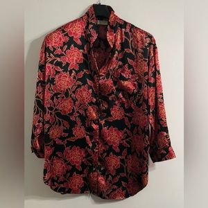 Victoria's Secret vintage bottom down silky nightgown side pocket long sleeves.L